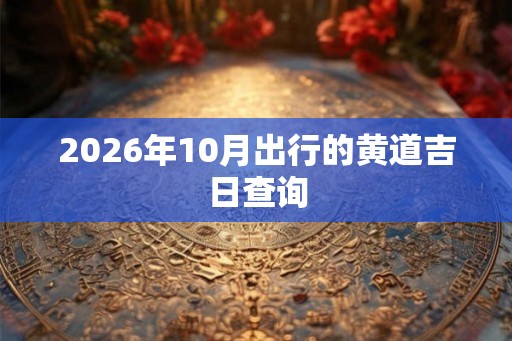 2026年10月出行的黄道吉日查询