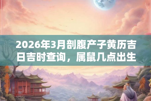 2026年3月剖腹产子黄历吉日吉时查询，属鼠几点出生好？