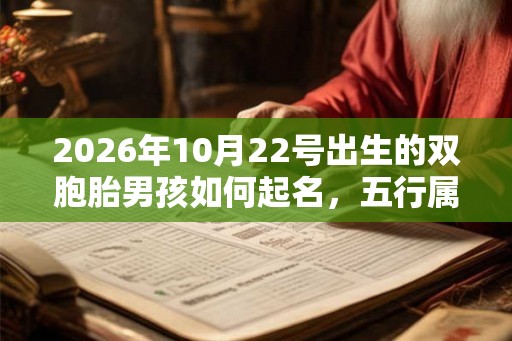 2026年10月22号出生的双胞胎男孩如何起名，五行属什么