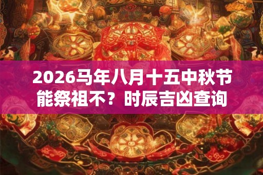 2026马年八月十五中秋节能祭祖不？时辰吉凶查询