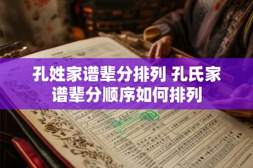 孔姓家谱辈分排列 孔氏家谱辈分顺序如何排列