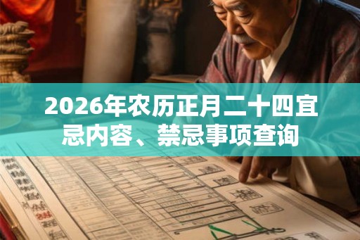 2026年农历正月二十四宜忌内容、禁忌事项查询