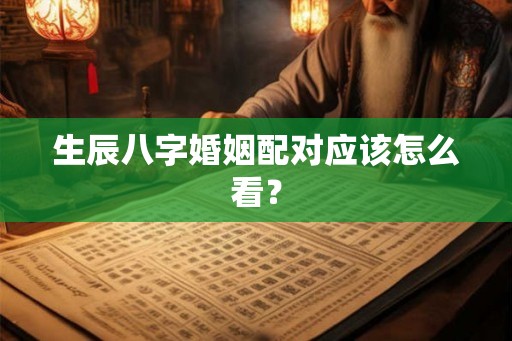 生辰八字婚姻配对应该怎么看？
