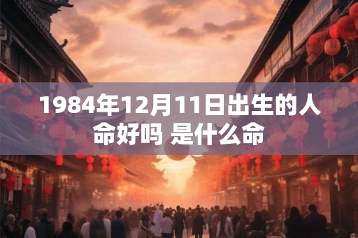 1984年12月11日出生的人命好吗 是什么命