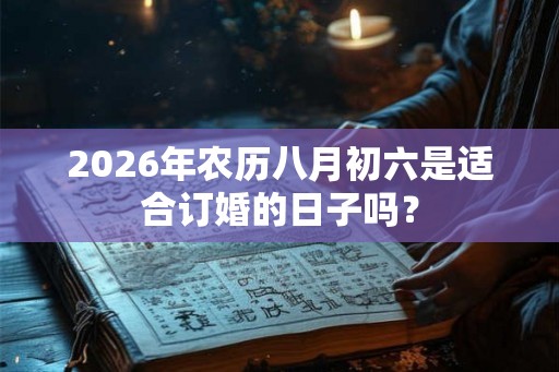 2026年农历八月初六是适合订婚的日子吗？