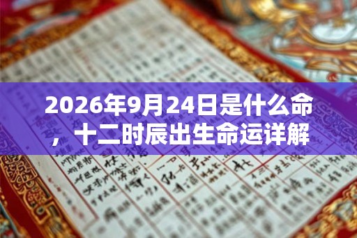 2026年9月24日是什么命，十二时辰出生命运详解
