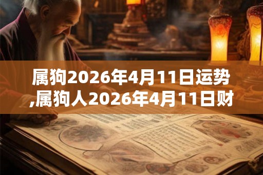 属狗2026年4月11日运势,属狗人2026年4月11日财运,生肖狗2026年4月11日运势