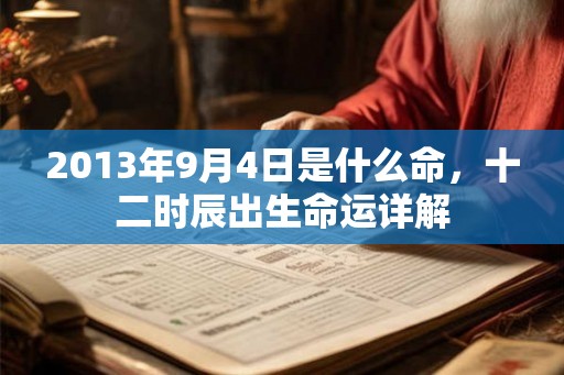2013年9月4日是什么命，十二时辰出生命运详解