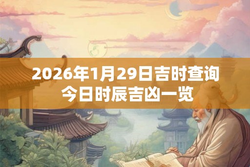 2026年1月29日吉时查询 今日时辰吉凶一览