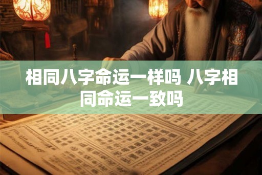 相同八字命运一样吗 八字相同命运一致吗