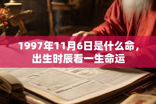 1997年11月6日是什么命，出生时辰看一生命运