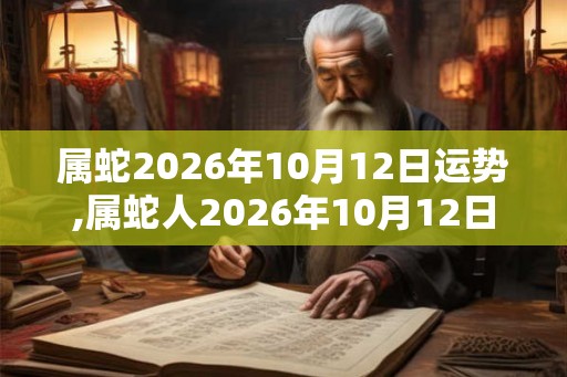 属蛇2026年10月12日运势,属蛇人2026年10月12日财运,生肖蛇2026年10月12日运势