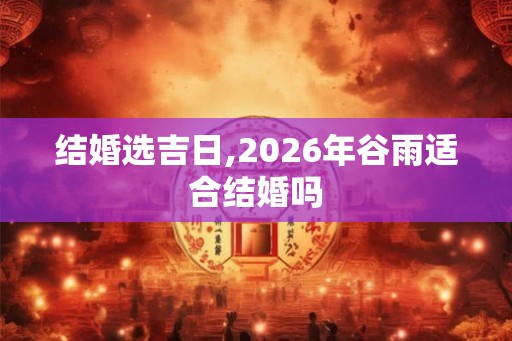 结婚选吉日,2026年谷雨适合结婚吗