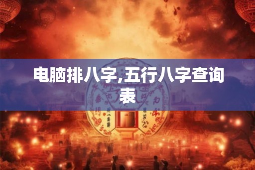 电脑排八字,五行八字查询表