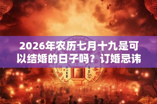 2026年农历七月十九是可以结婚的日子吗？订婚忌讳什么月份