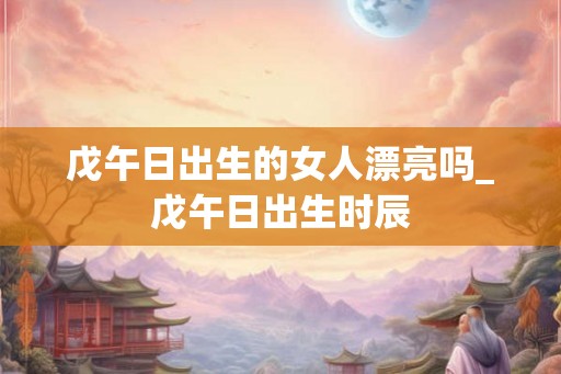 戊午日出生的女人漂亮吗_戊午日出生时辰