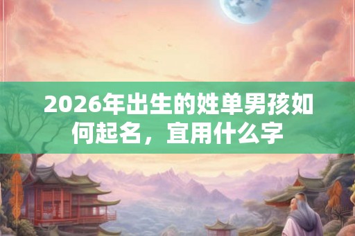 2026年出生的姓单男孩如何起名，宜用什么字