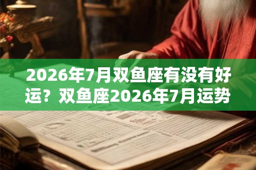 2026年7月双鱼座有没有好运？双鱼座2026年7月运势解析