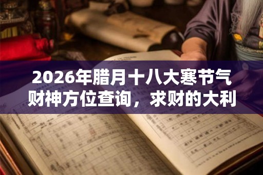 2026年腊月十八大寒节气财神方位查询，求财的大利方