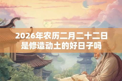 2026年农历二月二十二日是修造动土的好日子吗