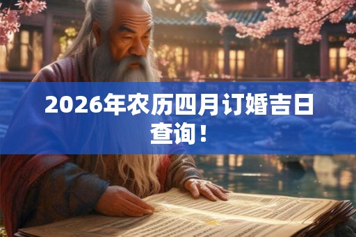 2026年农历四月订婚吉日查询！