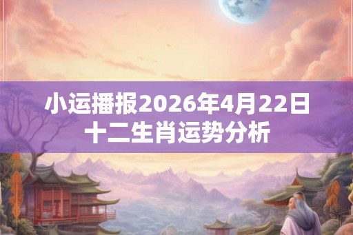 小运播报2026年4月22日十二生肖运势分析