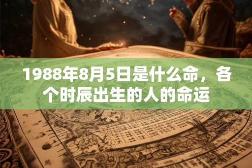 1988年8月5日是什么命，各个时辰出生的人的命运