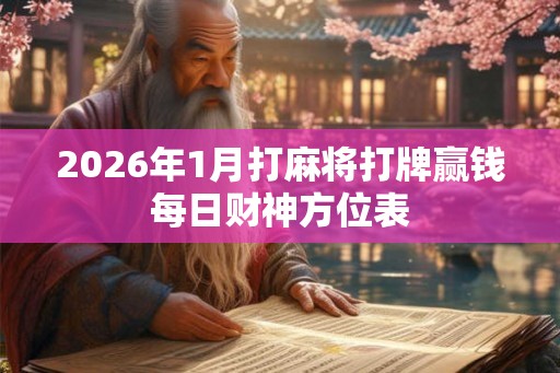 2026年1月打麻将打牌赢钱每日财神方位表