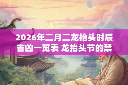 2026年二月二龙抬头时辰吉凶一览表 龙抬头节的禁忌有什么