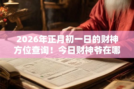 2026年正月初一日的财神方位查询！今日财神爷在哪