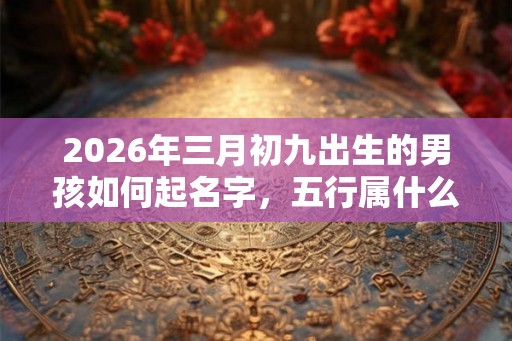 2026年三月初九出生的男孩如何起名字，五行属什么