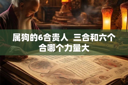 属狗的6合贵人  三合和六个合哪个力量大