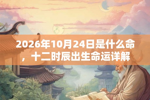 2026年10月24日是什么命，十二时辰出生命运详解