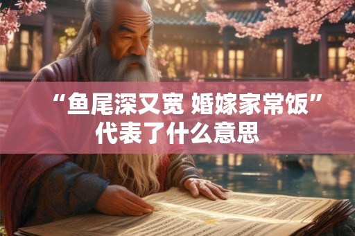 “鱼尾深又宽 婚嫁家常饭”代表了什么意思
