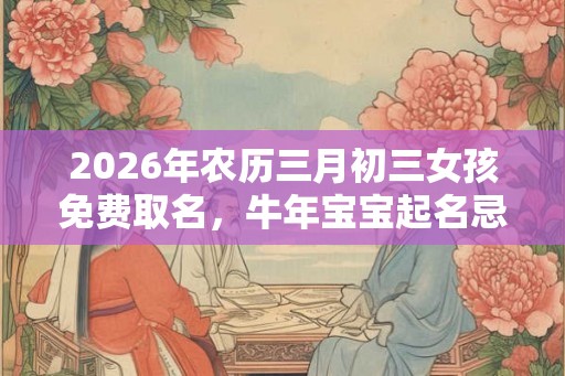 2026年农历三月初三女孩免费取名，牛年宝宝起名忌讳！
