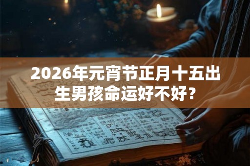 2026年元宵节正月十五出生男孩命运好不好？