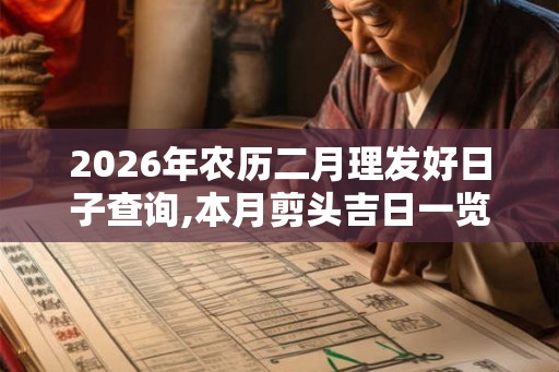 2026年农历二月理发好日子查询,本月剪头吉日一览表