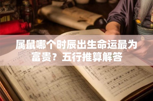 属鼠哪个时辰出生命运最为富贵？五行推算解答