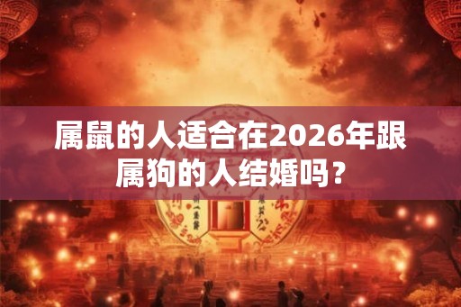 属鼠的人适合在2026年跟属狗的人结婚吗？