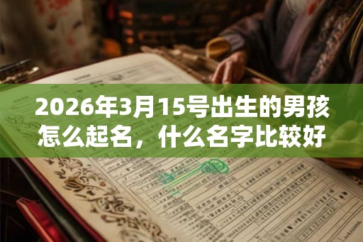 2026年3月15号出生的男孩怎么起名，什么名字比较好？