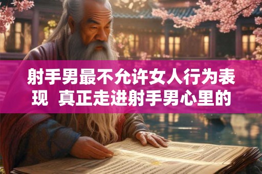 射手男最不允许女人行为表现  真正走进射手男心里的人