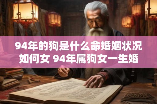 94年的狗是什么命婚姻状况如何女 94年属狗女一生婚恋运