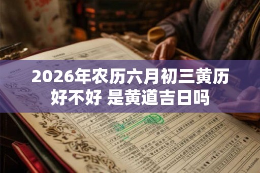 2026年农历六月初三黄历好不好 是黄道吉日吗 2026年农历六月初三黄历好不好 是黄道吉日吗