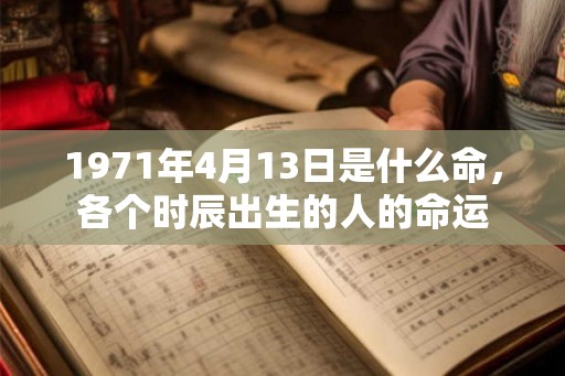 1971年4月13日是什么命，各个时辰出生的人的命运