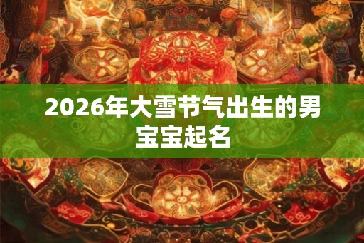 2026年大雪节气出生的男宝宝起名