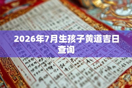 2026年7月生孩子黄道吉日查询 2026年7月生孩子黄道吉日查询