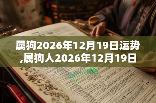属狗2026年12月19日运势,属狗人2026年12月19日财运,生肖狗2026年12月19日运势 属狗2026年12月19日运势,属狗人2026年12月19日财运,生肖狗2026年12月19日运势