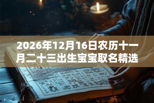 2026年12月16日农历十一月二十三出生宝宝取名精选