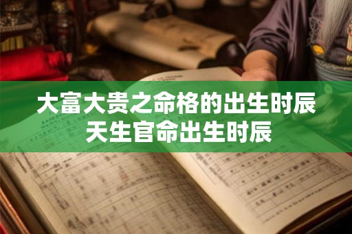 大富大贵之命格的出生时辰 天生官命出生时辰