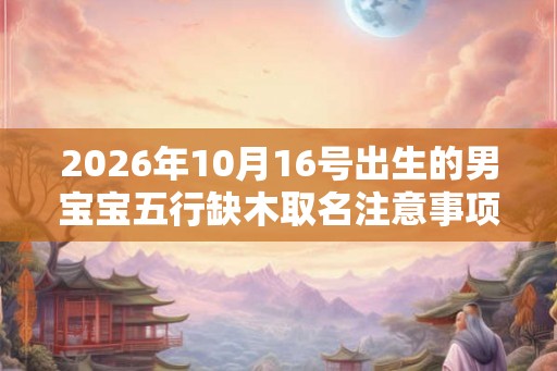 2026年10月16号出生的男宝宝五行缺木取名注意事项